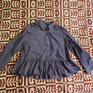 The GREAT Ruffle Flounce Hem Oxford Shirt